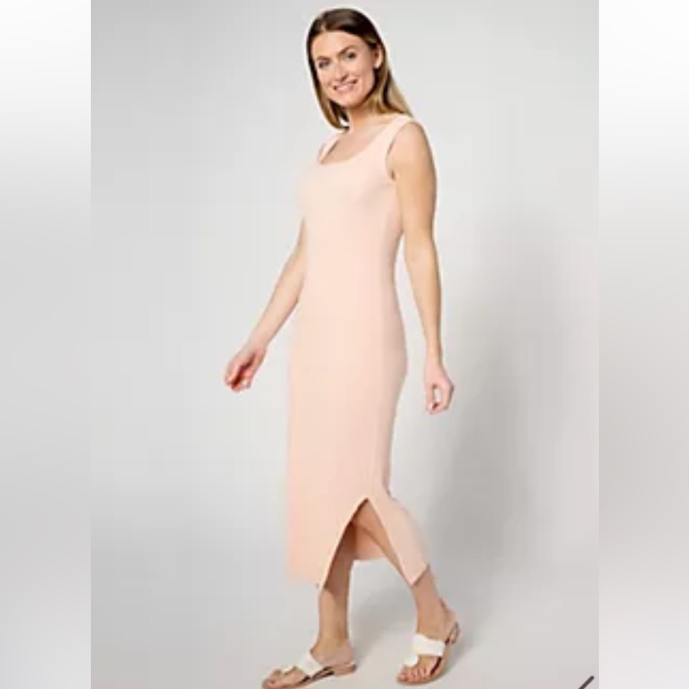 Barefoot Dreams CozyChic Ultra Lite Ribbed Dress, Medium, New, Mellow Peach